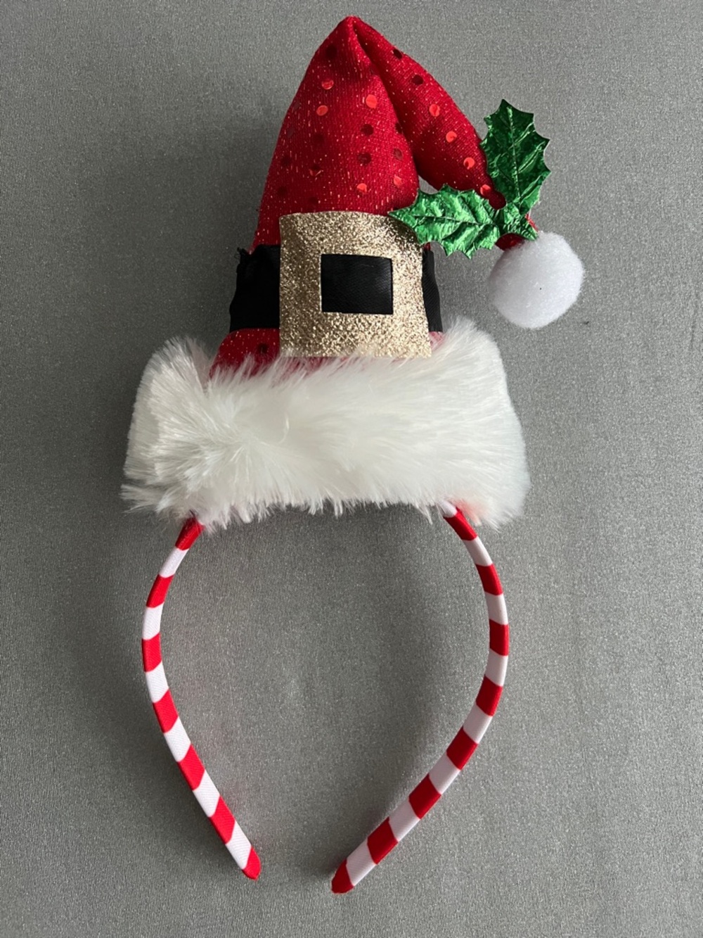 Women’s Red Santa Elf Hat Headband - Holiday Costume Accessory